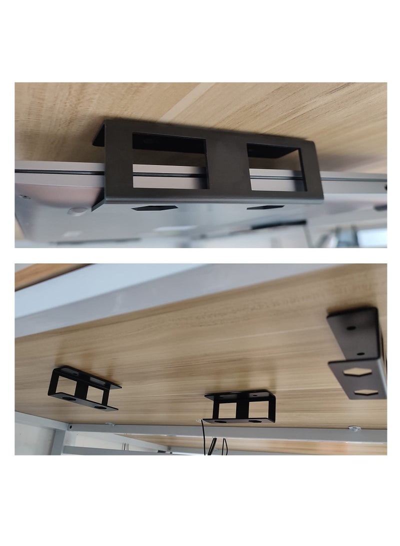 Y&D Black Under Desk Laptop Holder Mount with Screw,Under Bracket,Add On Table Laptop/Keyboard Storag  - Image 4