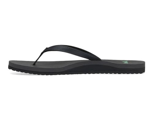 Sanuk Yoga Joy | Flip Flops for Women | Yoga Sandals For Women | Women's Beach Sandals | Memory Foam Footbed, Black, 11 - Image 3