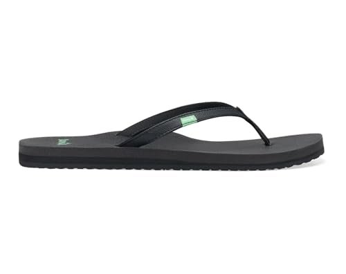 Sanuk Yoga Joy | Flip Flops for Women | Yoga Sandals For Women | Women's Beach Sandals | Memory Foam Footbed, Black, 11 - Image 1