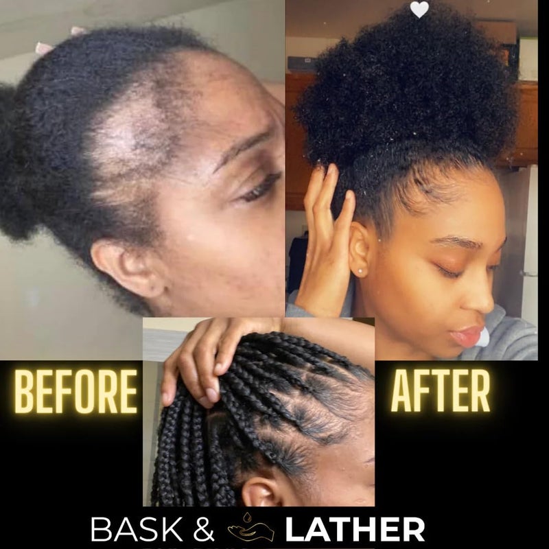 Bask & Lather Scalp Stimulator Hair Growth Oil, Cold Pressed Mint and Rosemary Blend with Grapeseed for Hair Growth, Organic Natural Leave in, All Hair Types, 4 Fl Oz - Image 3