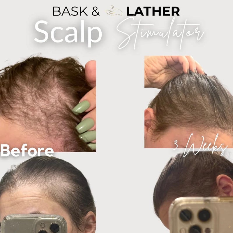 Bask & Lather Scalp Stimulator Hair Growth Oil, Cold Pressed Mint and Rosemary Blend with Grapeseed for Hair Growth, Organic Natural Leave in, All Hair Types, 4 Fl Oz - Image 4
