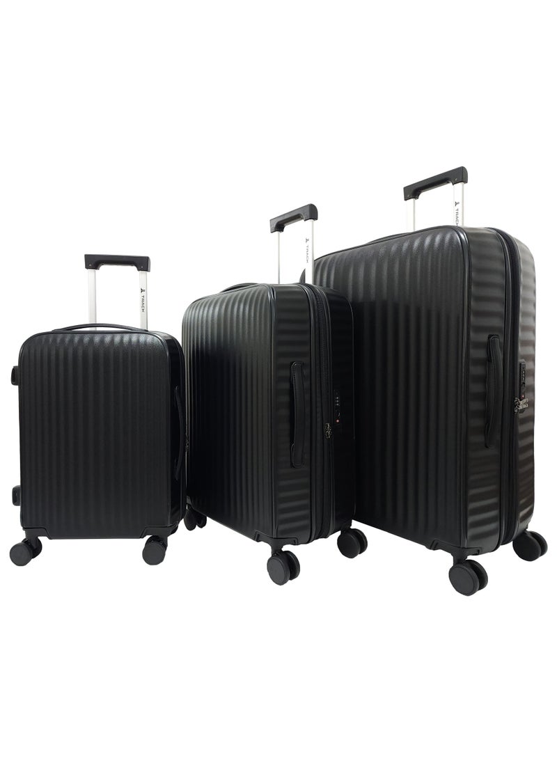 Track Unbreakable Hard Side Suitcase Luggage Sets Lightweight Travel Bag Trolley 3 Pieces Set  - Image 1