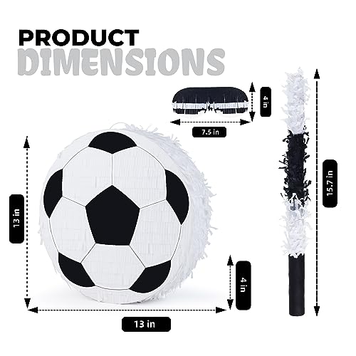 Birchio Pinata Bundle with a Blindfold and Bat 13x13x4 Soccer Ball Pinata for Birthday Party Boys Perfect for Birthday Party Sport Theme Party Decoration - Image 5