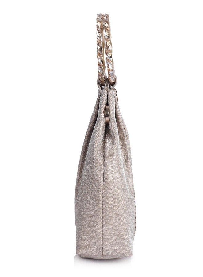 PLANX SILK Fabric Stylish Trendy Unique Designer Potli Bag - Fancy Top Handle Wedding Clutch For Women - Image 4