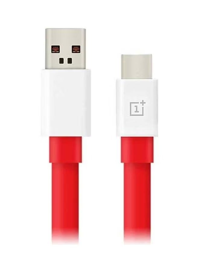 بيوينتي Warp Fast Charge Type-C Cable – Red/White, Quick Charging for OnePlus  USB-C Devices - Image 1