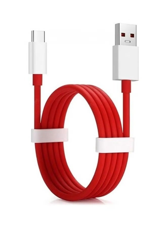بيوينتي Warp Fast Charge Type-C Cable – Red/White, Quick Charging for OnePlus  USB-C Devices - Image 2