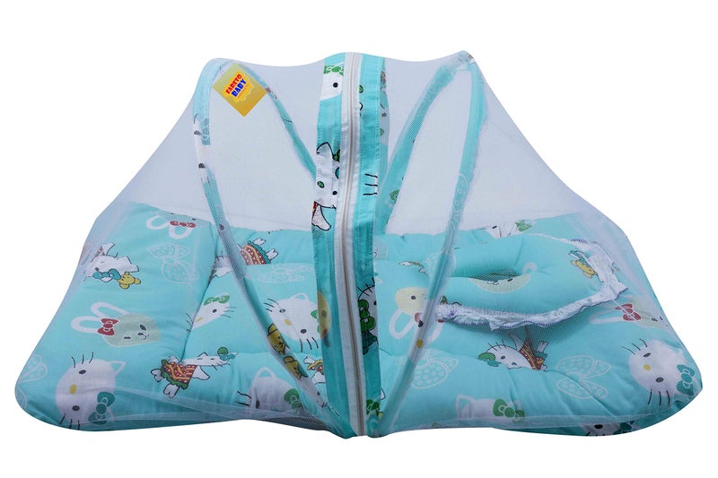 Fareto Baby Mattress with Mosquito Net(0-6 Months) (Pista Green) - Image 1