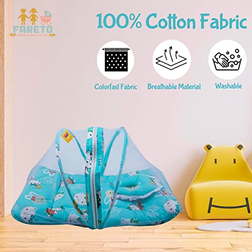 Fareto Baby Mattress with Mosquito Net(0-6 Months) (Pista Green) - Image 5
