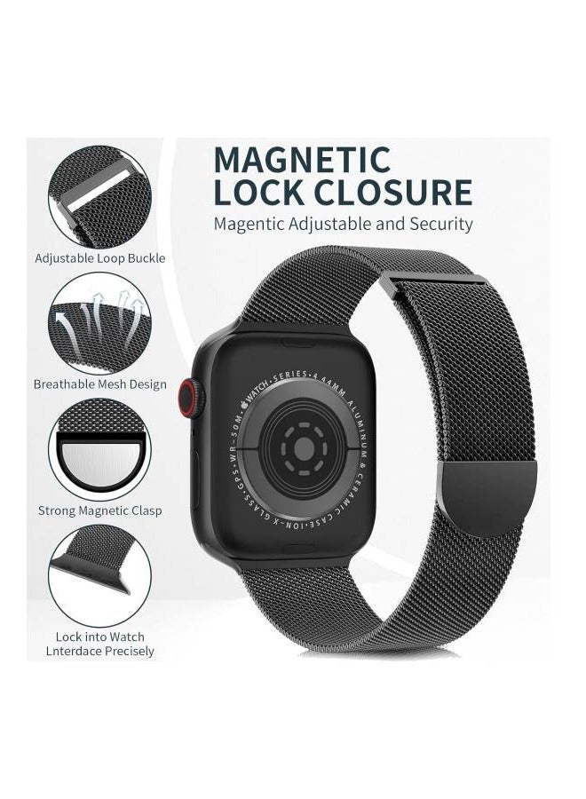 XOUXOU Metal Mesh Loop Band for Apple Watch (42mm-49mm) – Stylish Stainless Steel Strap with Magnetic Clasp - Image 3