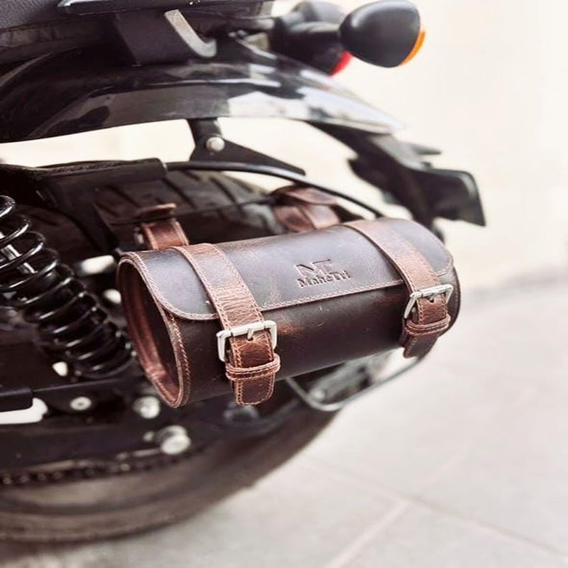 MaheTri - Motorcycle Side Leather Bag Pouch, Saddle Bag, Tool Bags for Bike (Grayson) - Image 4