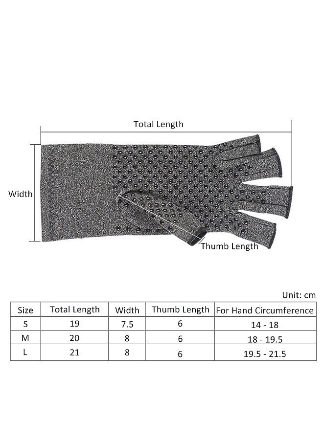 Generic Anti-slip Fingerless Arthritis Gloves Carpal Tunnel Gloves for Computer Typing Pain Relief - Image 2