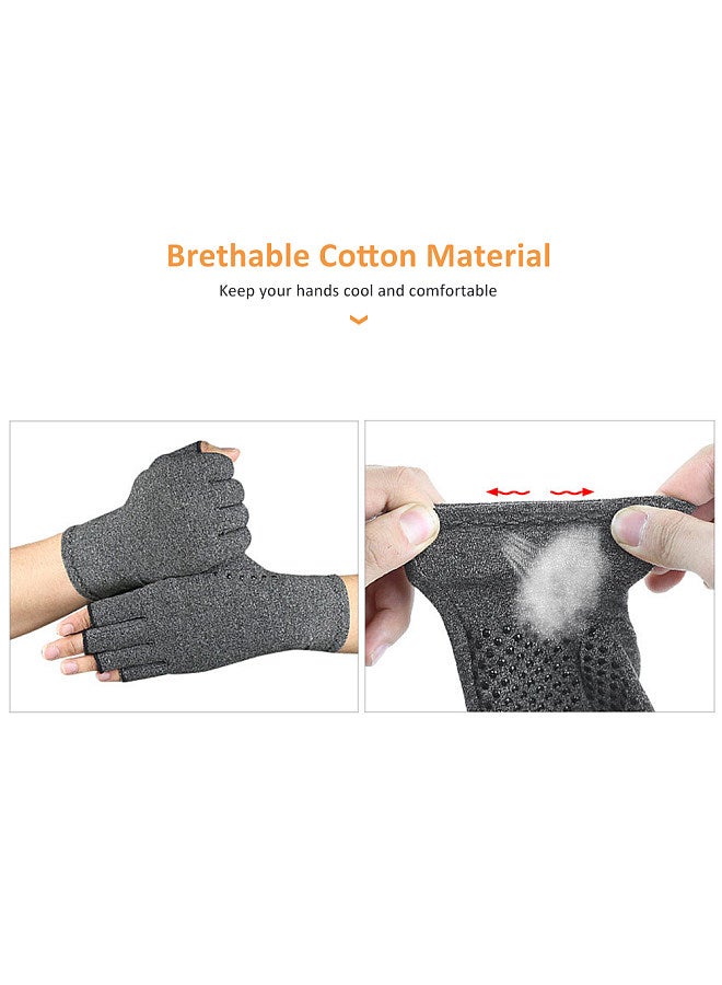 Generic Anti-slip Fingerless Arthritis Gloves Carpal Tunnel Gloves for Computer Typing Pain Relief - Image 4