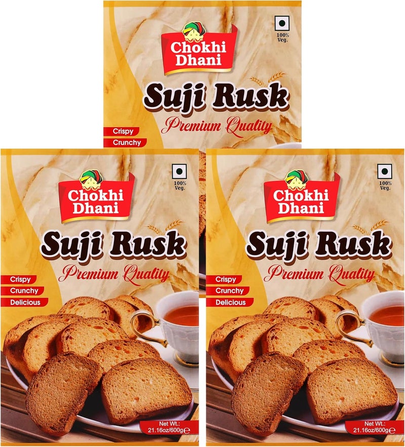 Chokhi Dhani Suji Rusk - Pack of 3 (600 gm each) - Image 1