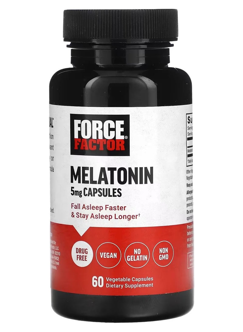Force Factor Melatonin 5 mg 60 vegetarian capsules - Image 1