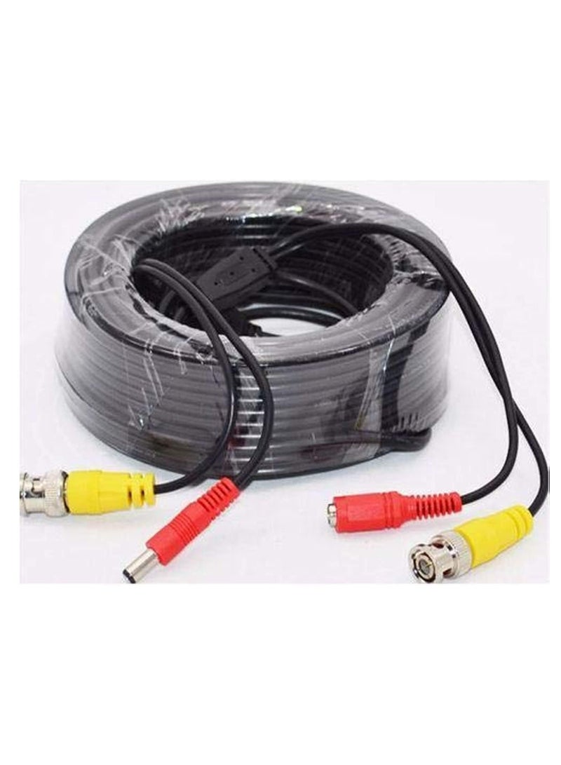 30M Video Power Cable for CCTV Security Camera – BNC Connector – Male to Female – Black  - Image 1