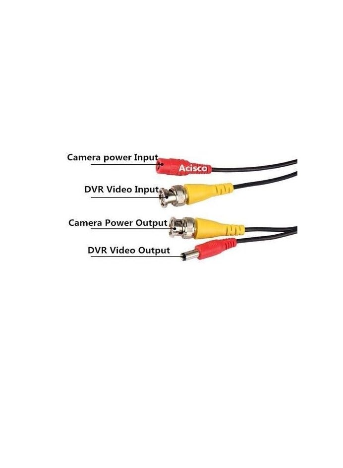 30M Video Power Cable for CCTV Security Camera – BNC Connector – Male to Female – Black  - Image 4