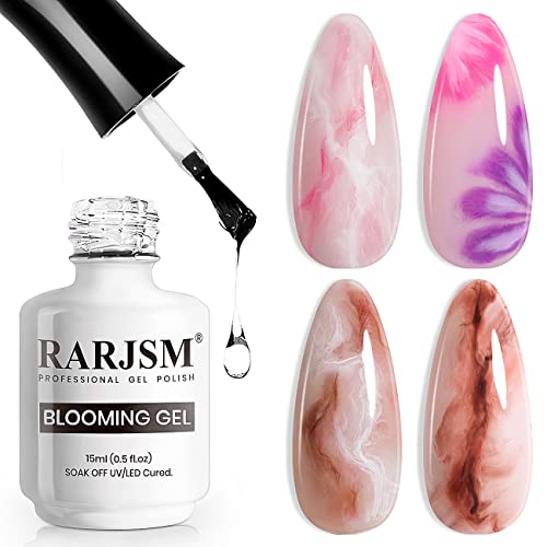 RARJSM Blooming Gel Nail PolishClear Blooming GelPolish 15ML UV LED Soak Off Nail Art Polish Blossom Gel for Spreading Effect Graffiti Marble Flower Watercolor Magical DIY Manicure Design - Image 2