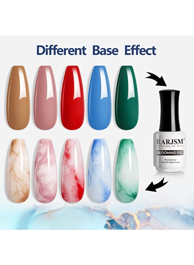 RARJSM Blooming Gel Nail PolishClear Blooming GelPolish 15ML UV LED Soak Off Nail Art Polish Blossom Gel for Spreading Effect Graffiti Marble Flower Watercolor Magical DIY Manicure Design - Image 4