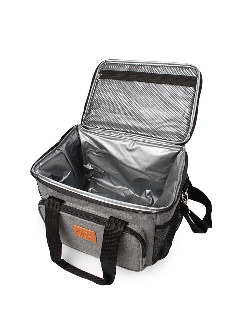 نارا صندوق غداء معزول للطعام للمكتب - حقيبة غداء ساخنة وباردة بسعة كبيرة - وعاء طعام حراري مانع للتسرب للوجبات والمشروبات والسفر والاستخدام في الهواء الطلق - تصميم متعدد الجيوب - Image 2