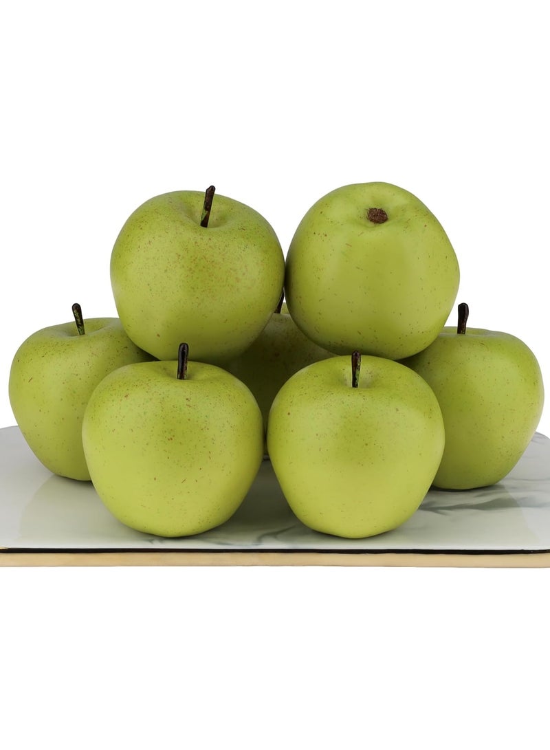 LATIFA 6pcs Artificial Green Apple Decoration Fake Realistic Fruit for Home Party Holiday Decorative Food Toy Model - Image 2