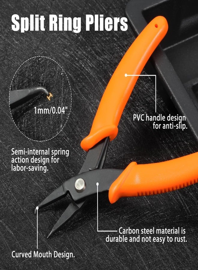 LEONTOOL Mini Split Ring Pliers 6" Ring Opening Pliers with PVC Handles Jump Ring Opener Split Ring Opener Tool for Jewelry Making Precision Jump Ring Pliers for Opening Split Ring or Key Chain - Image 2