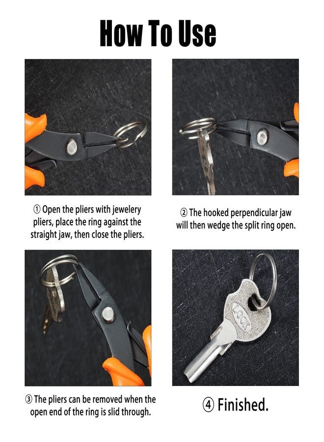 LEONTOOL Mini Split Ring Pliers 6" Ring Opening Pliers with PVC Handles Jump Ring Opener Split Ring Opener Tool for Jewelry Making Precision Jump Ring Pliers for Opening Split Ring or Key Chain - Image 4