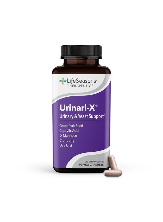 Life Seasons Urinari-X - Urinary Tract Support - Fast Acting UTI Relief - Vitamin Supplement for Healthy Bladder Function & Immunity - D-Mannose, Cranberry, Caprylic Acid, Uva Ursi & Grapefruit - 90 Capsules - Image 1