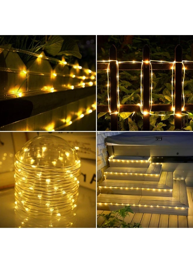 Solar Rope Lights 39FT 100 LED Solar Powered String Lights, Outdoor Decorative LED Rope Lighting for Garden, Yard, Home, Wedding, Christmas, Halloween & Holiday Tree Decoration - Image 3