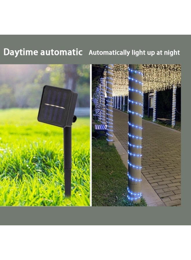 Solar Rope Lights 39FT 100 LED Solar Powered String Lights, Outdoor Decorative LED Rope Lighting for Garden, Yard, Home, Wedding, Christmas, Halloween & Holiday Tree Decoration - Image 4