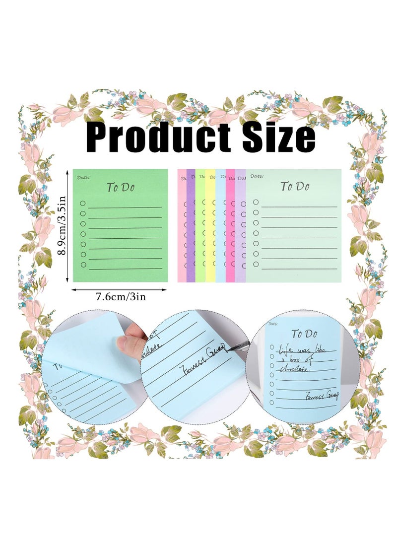 SYOSI - "450 Sheets 9 Pads to Do List Sticky Notes, 3.5x3 in Lined Sticky Notes Adhesive Cute to Do List Notepad for Planner Checklist Office Supplies, Daily Shopping Planner List, 9 Colors " - Image 1