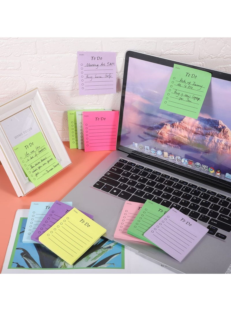 SYOSI - "450 Sheets 9 Pads to Do List Sticky Notes, 3.5x3 in Lined Sticky Notes Adhesive Cute to Do List Notepad for Planner Checklist Office Supplies, Daily Shopping Planner List, 9 Colors " - Image 1