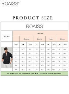 roaiss Fashionable Business Casual Stand Collar Shirt Men'S Daily Commuting Adjustable Sleeves Chest Pocket Button Pullover  - Image 5