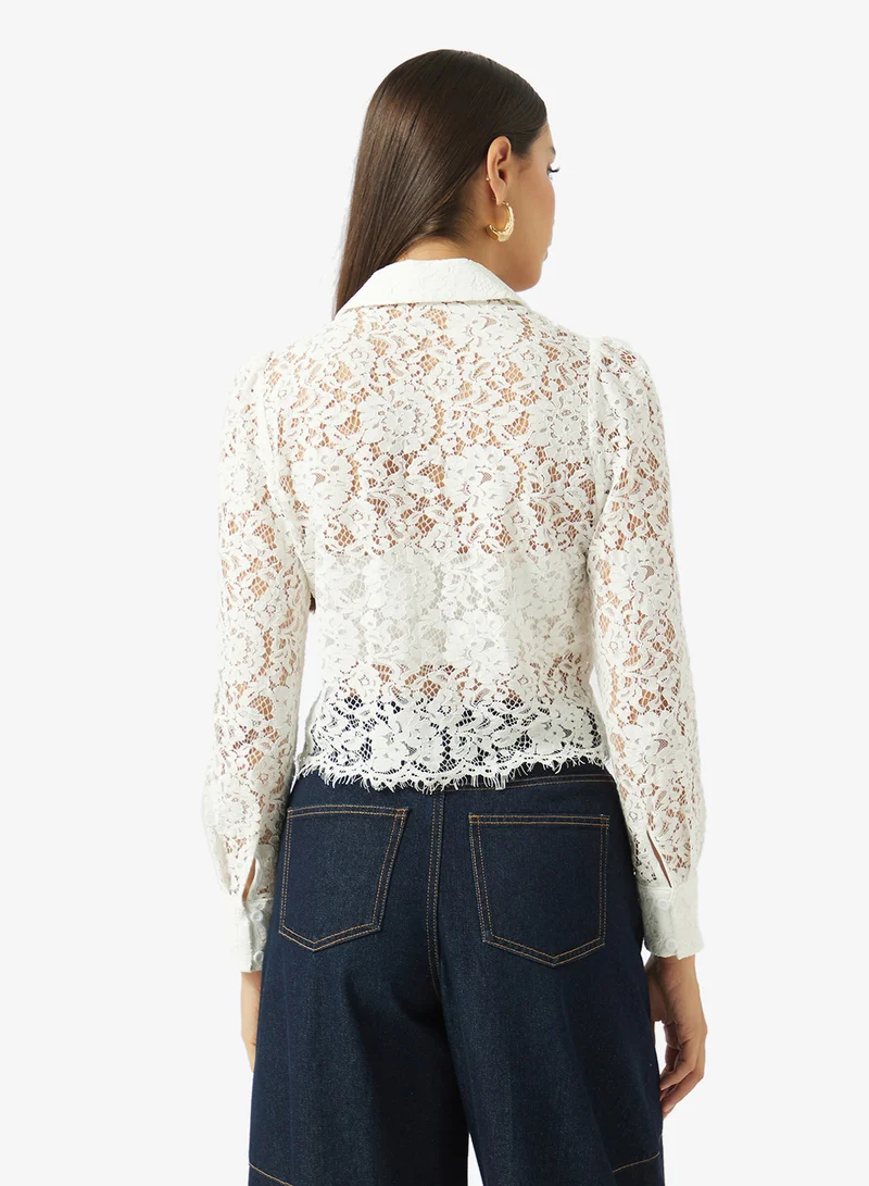 ايلا Lace Button Down Shirt