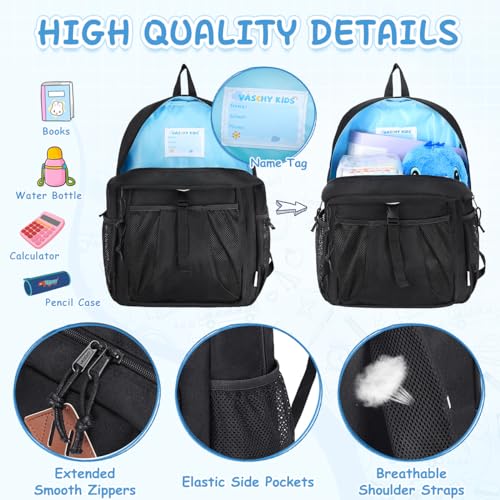 VASCHY Kids Backpack Lunch Bag Set, 2-1 School Bookbag Insulated Lunch Box for Toddlers,Preschool,Daycare,Kindergarten,Elementary School Black - Image 5