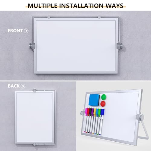 Laokiiy Small Dry Erase White Board, Magnetic Desktop Whiteboard with Stand, Dry Eease Board Mini Easel Double Sided on Table Top with Holder for Kids Drawing, Teacher Instruction - Image 3