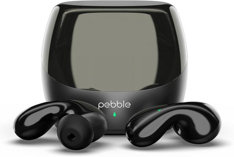 Pebble Wave Buds High Bass Clear Sound Quality, Passive Noise Cancellation, Voice Assistant, Premium Design, Type-C Charging, Splash Proof, Snug & Secure Fit, Fast Pairing (Black) - Image 1