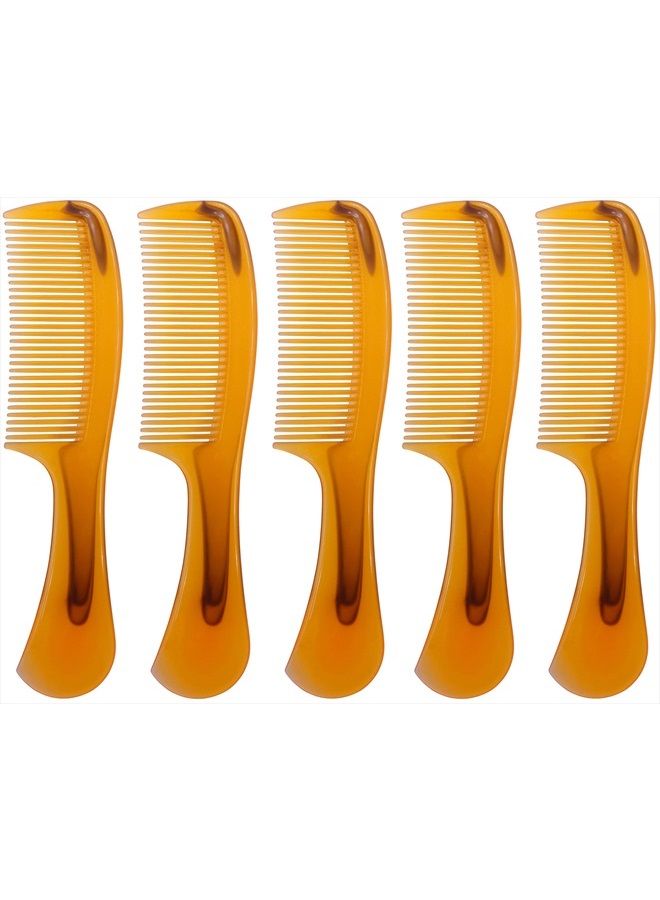 LBY 5-Pack 16 cm(6.3'') Hair Combs, Round Handle Comb Hair Care Comb,Round Comb,Care Handgrip Comb-Best Styling Comb for Long Hair,Plastic Yellow - Image 1