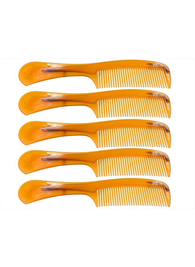 LBY 5-Pack 16 cm(6.3'') Hair Combs, Round Handle Comb Hair Care Comb,Round Comb,Care Handgrip Comb-Best Styling Comb for Long Hair,Plastic Yellow - Image 3