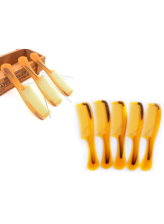 LBY 5-Pack 16 cm(6.3'') Hair Combs, Round Handle Comb Hair Care Comb,Round Comb,Care Handgrip Comb-Best Styling Comb for Long Hair,Plastic Yellow - Image 2