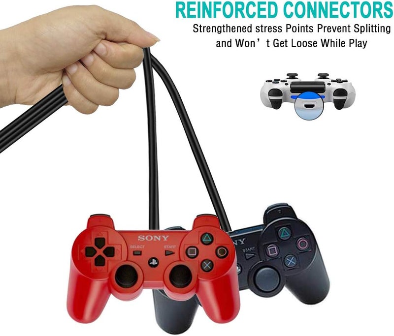 SCOVEE PS3 Controller Cord, 2 Pack 10ft PS3 Charger Cable for Sony Playstation 3 / PS-3 Slim SixAxis Controller,PS3 Charging Cord,PS3 Charging Cable,PS Move DualShock 3 Remote Charge Wire,Black,CA066 - Image 4