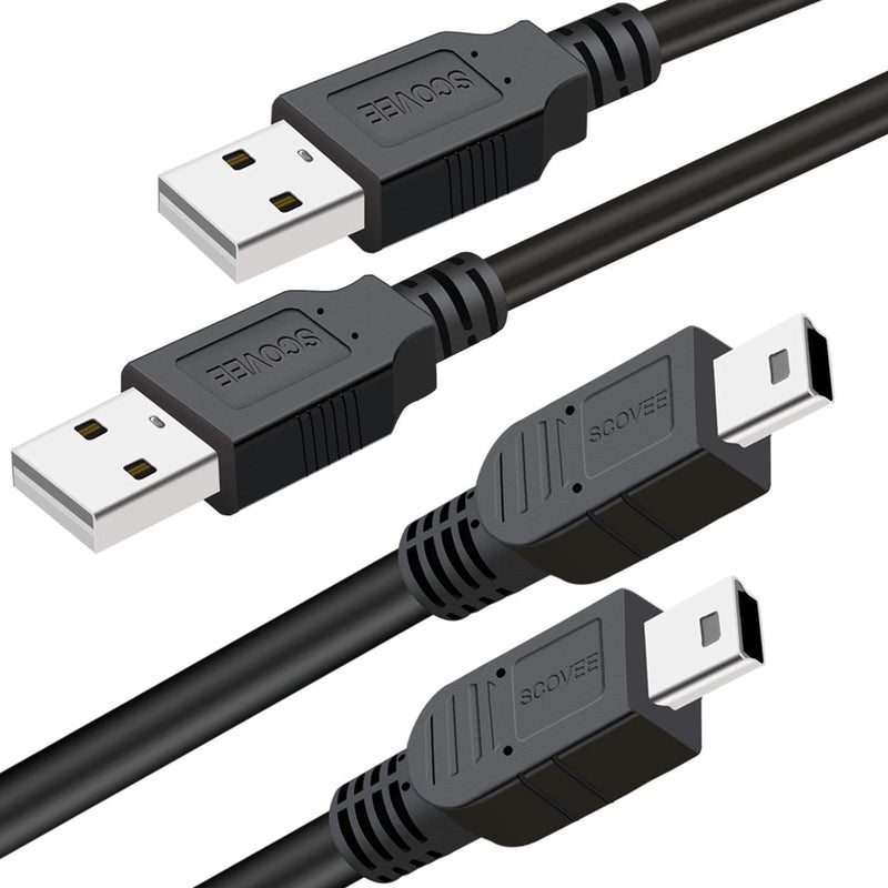 SCOVEE PS3 Controller Cord, 2 Pack 10ft PS3 Charger Cable for Sony Playstation 3 / PS-3 Slim SixAxis Controller,PS3 Charging Cord,PS3 Charging Cable,PS Move DualShock 3 Remote Charge Wire,Black,CA066 - Image 1