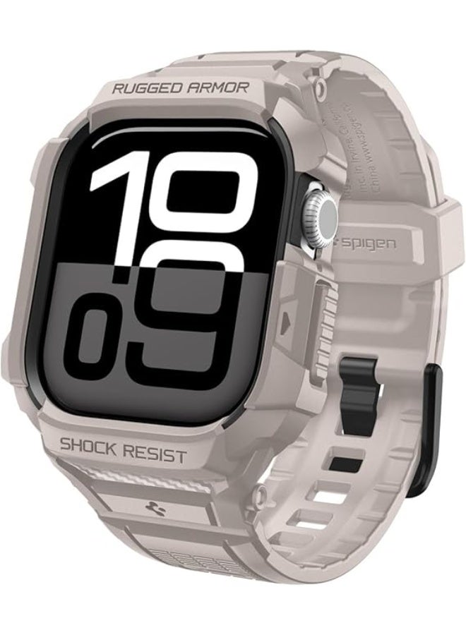 Spigen Rugged Armor Pro 2 for Apple Watch Series 11 / 10 (42mm) Case with Band Strap - Dune Beige - Image 1