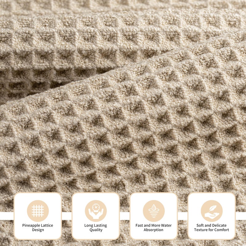 MICROFI Microfiber Waffle Bath Towels, 3 Pieces, Oversized, Soft, Absorbent, Fast Drying, Lint Free, Includes Bath, Face and Hand Towels 430 GSM - Image 2