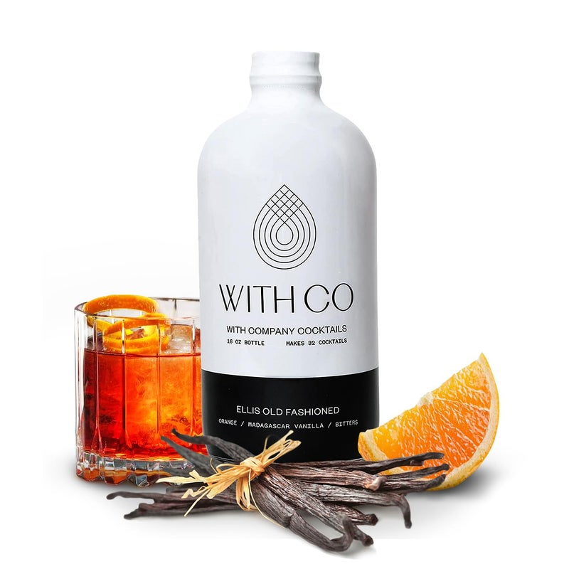 WithCo Ellis Old Fashioned Mix Cocktail Drink Mixer - Madagascar Vanilla, Orange, Angostura Bitters & Cinnamon - Ideal for Whiskey, Bourbon, Mezcal, & Mocktails - Makes 32 Cocktails, 16 oz - Image 1
