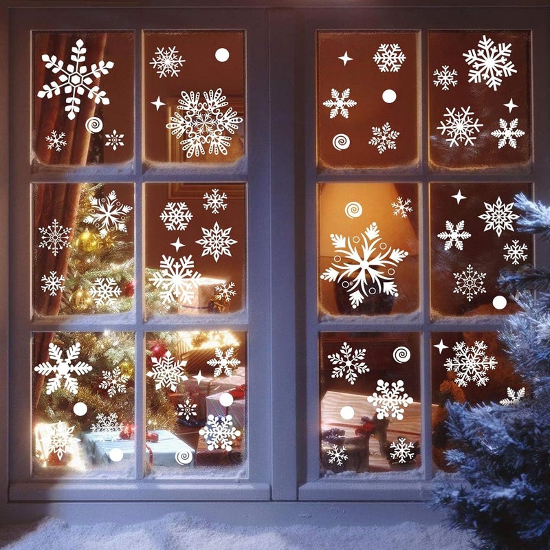 Hidreas 258 Pcs Christmas Snowflake Window Clings, Christmas Window Stickers Decorations - Image 3