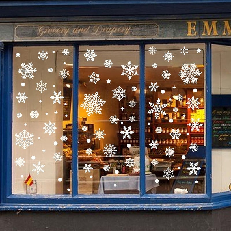 Hidreas 258 Pcs Christmas Snowflake Window Clings, Christmas Window Stickers Decorations - Image 5