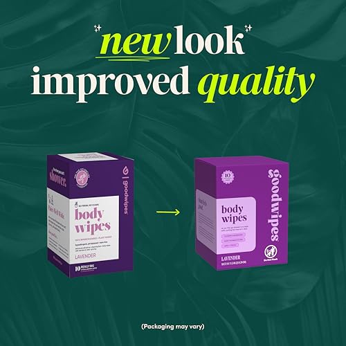 Goodwipes Body Wipes, Really Big for All Over, Made with Aloe, Plant Based and Hypoallergenic, Wipe Away Sweat and Odor, For Face and Body-Lavender, 10 Count - Image 4