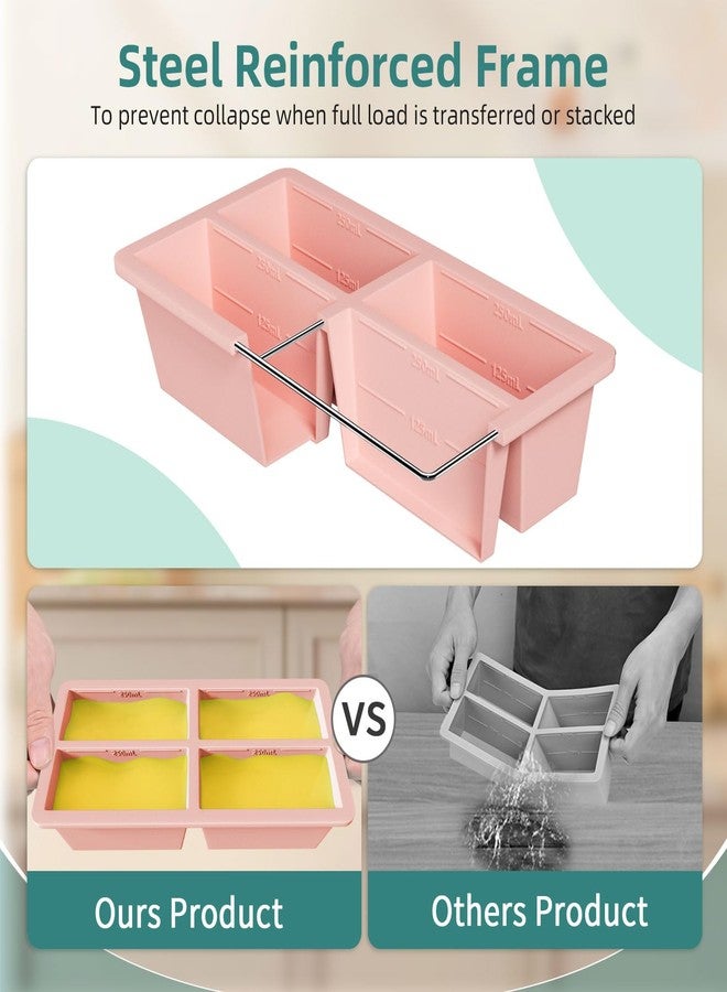 FDDAI Silicone Freezer Tray for Soup Cube: Super Prep Freezing Tray for Souped Storage - Freeze 125mL 250mL Broth Sauce Portion - Image 2