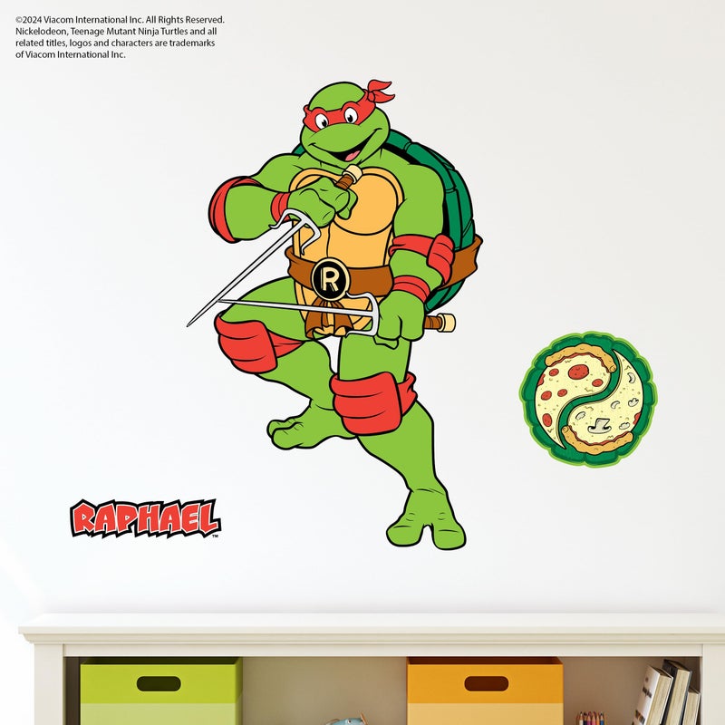 WALL PALZ TMNT Teenage Mutant Ninja Turtles Raphael Wall Decal - 21"" Raph Red Vinyl Wall Sticker Bedroom Decorations - Peel and Stick Room Decor - Image 1