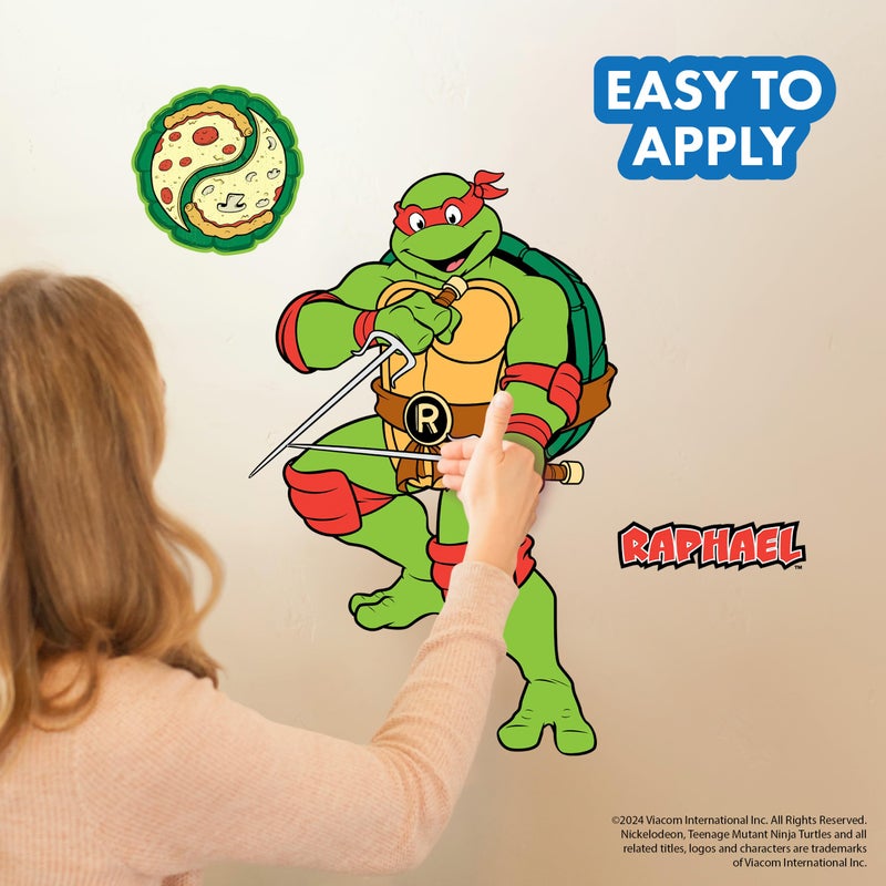 WALL PALZ TMNT Teenage Mutant Ninja Turtles Raphael Wall Decal - 21"" Raph Red Vinyl Wall Sticker Bedroom Decorations - Peel and Stick Room Decor - Image 2